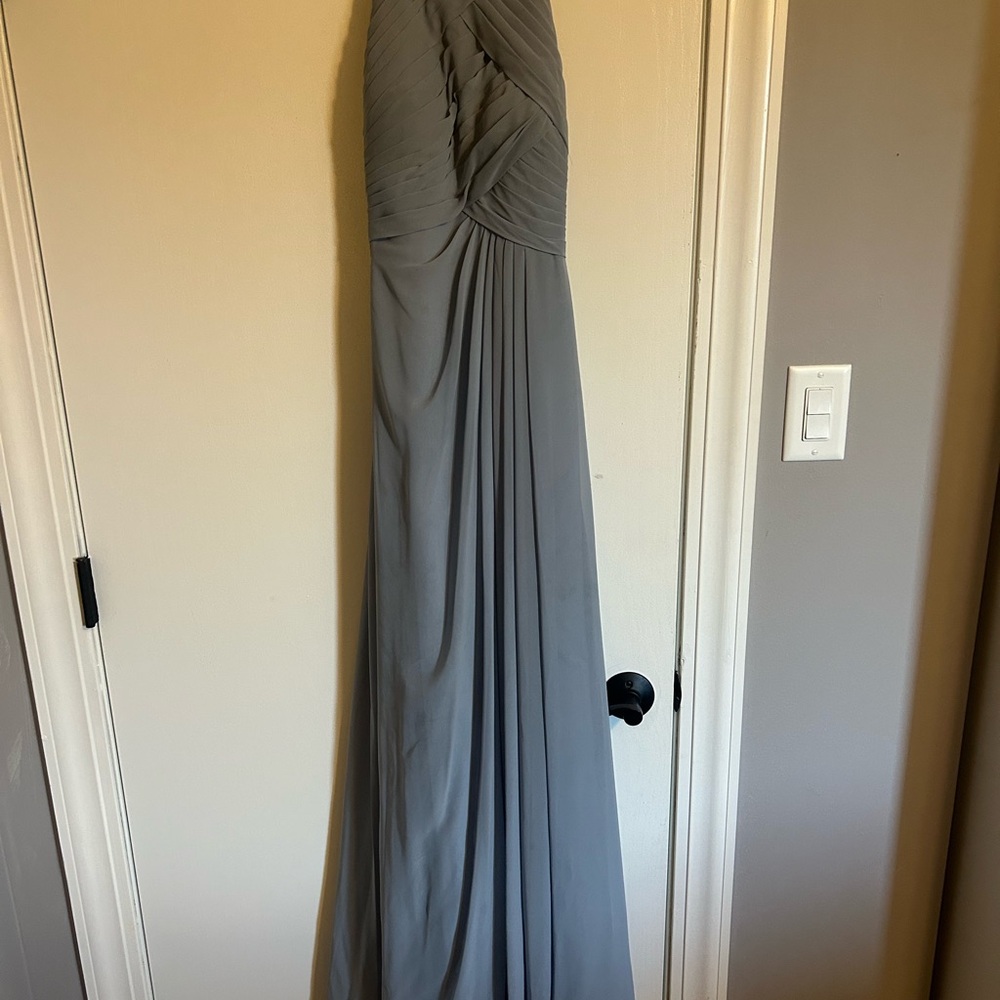 Azazie dusty blue bridesmaid